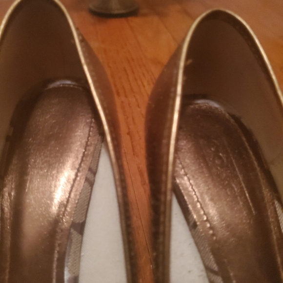 Coach Leather Raffea Wedge Heel US 9.5 Bronze - Picture 7 of 8